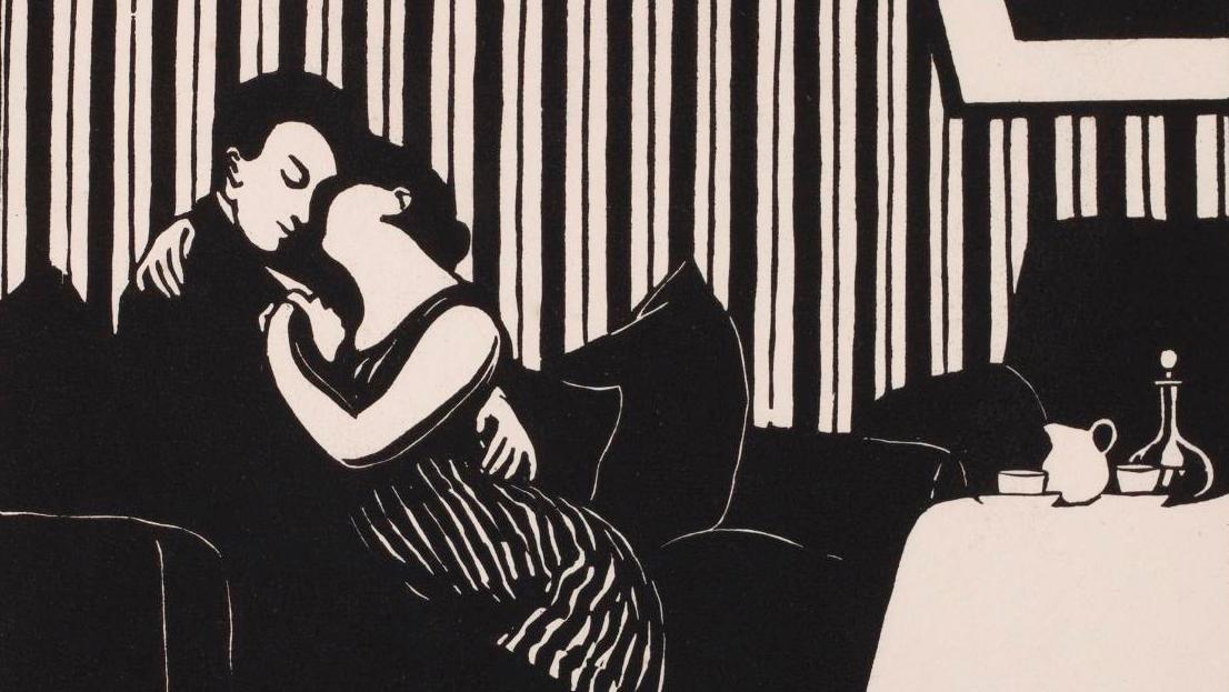 Félix Vallotton (1865–1925), "Intimités" (“Intimacies”), complete series of 10 woodcuts,... Acclaim for “Intimacies” Series by Felix Vallotton!