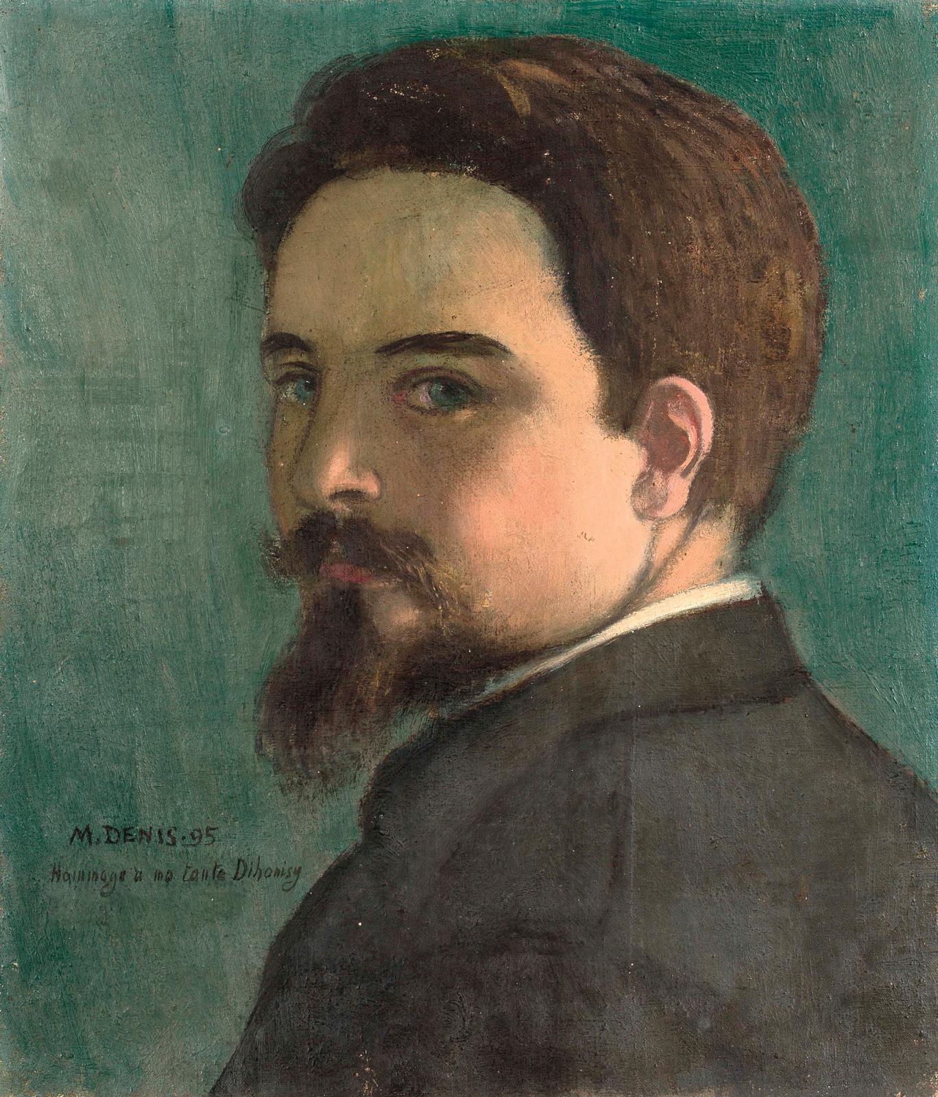 Maurice Denis (1870-1943), Portrait du peintre par lui-même à 24 ans, 1895, huile sur toile, datée et dédicacée «Hommage à ma tante Dihoni