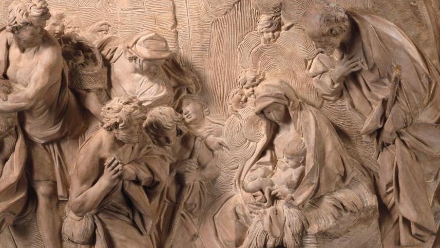 Angelo de Rossi (1671-1715), L’Adoration des Bergers, 1711, relief en terre cuite... Sculpture : le chef-d’œuvre retrouvé de Rossi