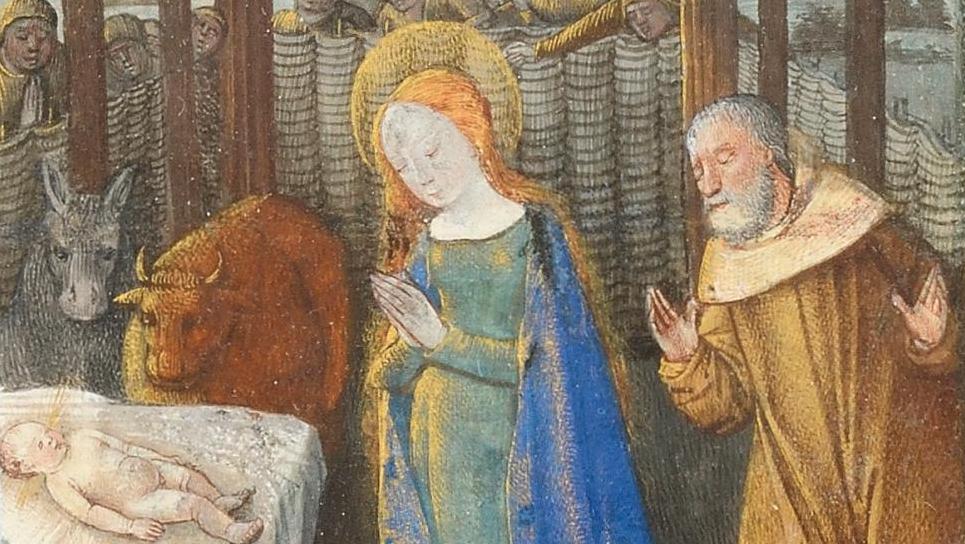 Attribuée à Jean Colombe (vers 1430-1493), Nativité, miniature extraite d’un livre... Préemption du musée de Cluny