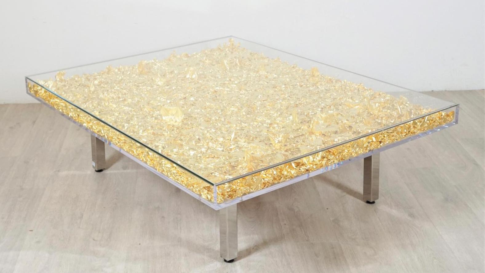 Yves Klein (1928-1962), table Monogold, modèle créé en 1961, édition débutée en 1963,... La Monogold de Klein : une part d'éternité 