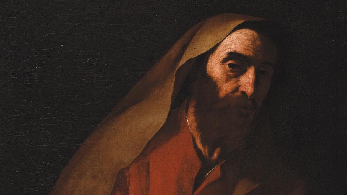 José de Ribera (1591-1652), Saint-Thomas apôtre, huile sur toile dans un cadre de... Saint Thomas, patron des architectes