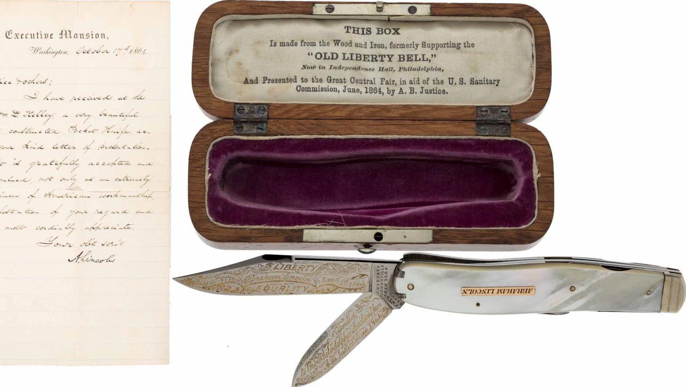 Abraham Lincoln custom pocketknife in its original presentation box.Image courtesy... Two-Day Auction Offering Abraham Lincoln’s Possessions Scored $4.26 Million