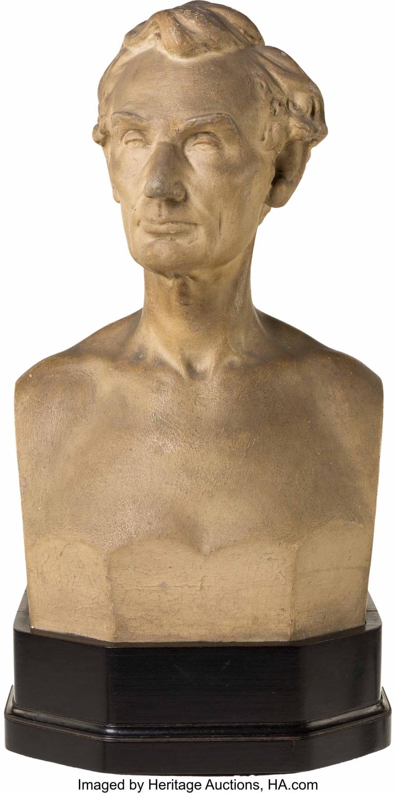 Leonard Volk, Abraham Lincoln, 1860, 15 inches tall including the base, and 12 1/2 inches tall without the base.Image courtesy of Heritage