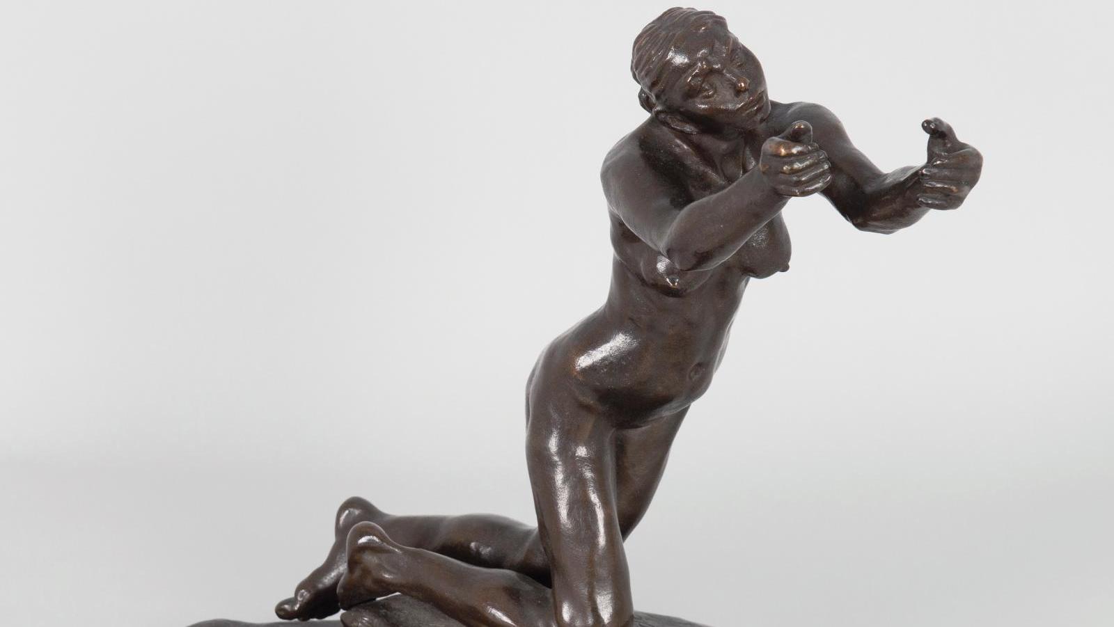 Camille Claudel (1864-1943), L’Implorante, petit modèle, épreuve en bronze signée... Une œuvre emblématique de Camille Claudel