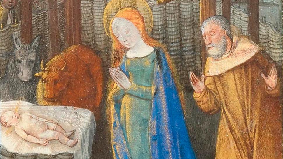 Attributed to Jean Colombe (c. 1430-1493), Nativity, miniature from a Book of Hours,... A 15th-Century Nativity Scene Goes to the Musée de Cluny