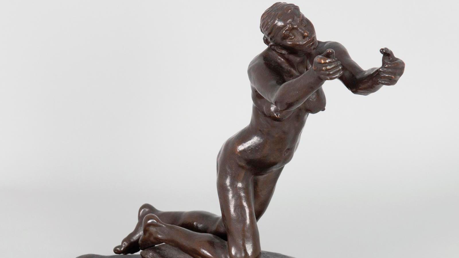 Camille Claudel (1864-1943), The Implorer, small model, bronze, signed on top of... An Iconic Work by Camille Claudel