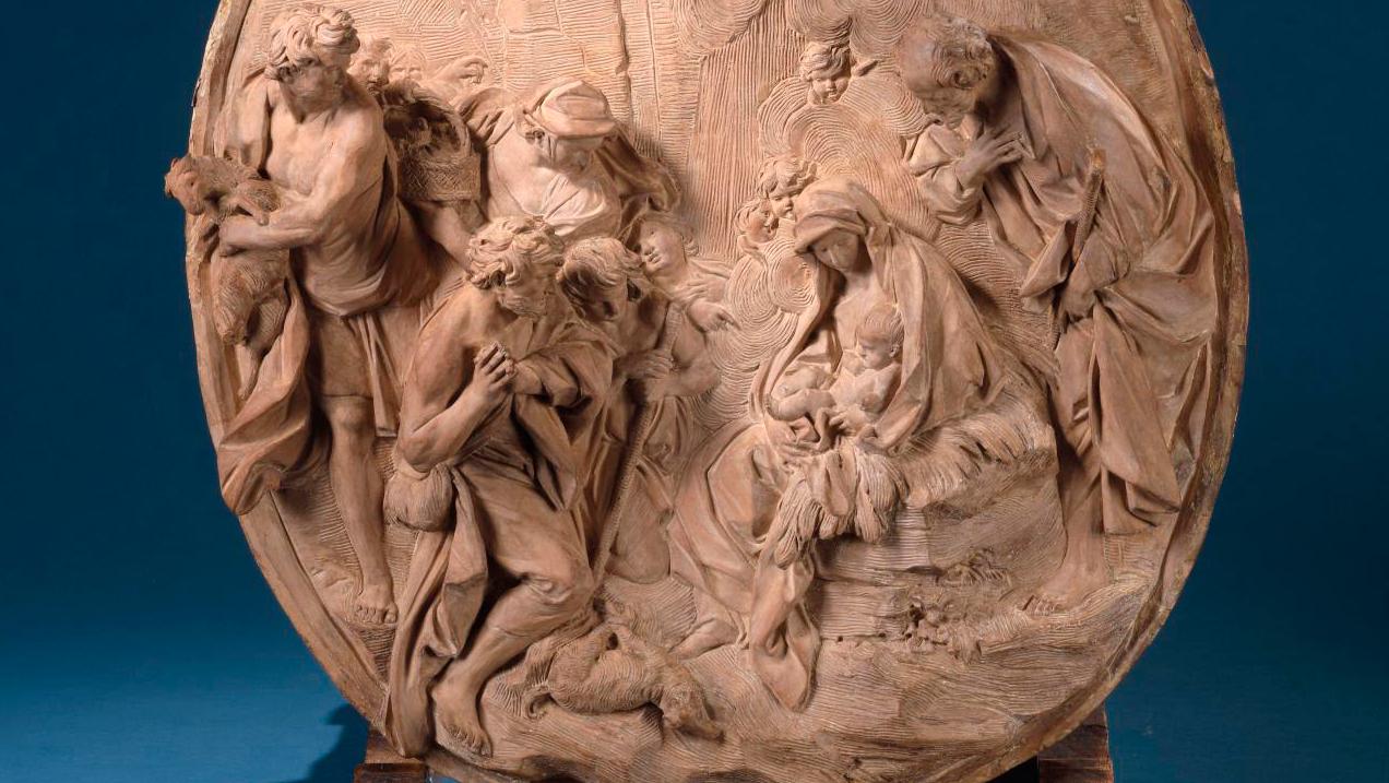 Angelo de Rossi (1671-1715), The Adoration of the Shepherds, 1711, original terracotta... Sculpture: A Rediscovered Masterpiece by Angelo de Rossi