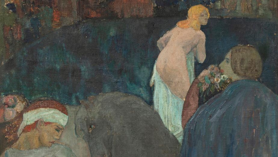 Adolphe Feder (1886-1943), L’Automne ou Baigneuse, cavalier au bouquet et jeune homme... Trio de tête : Matisse, Poillerat et Feder