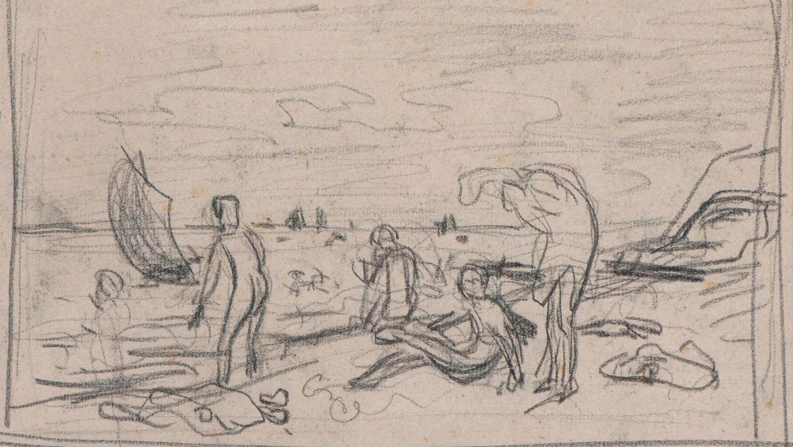 Frédéric Bazille (1841-1870), Baigneurs sur une plage (Bathers on a Beach), 1864... Focillon-Baltrusaitis Collection: Icons of Art History