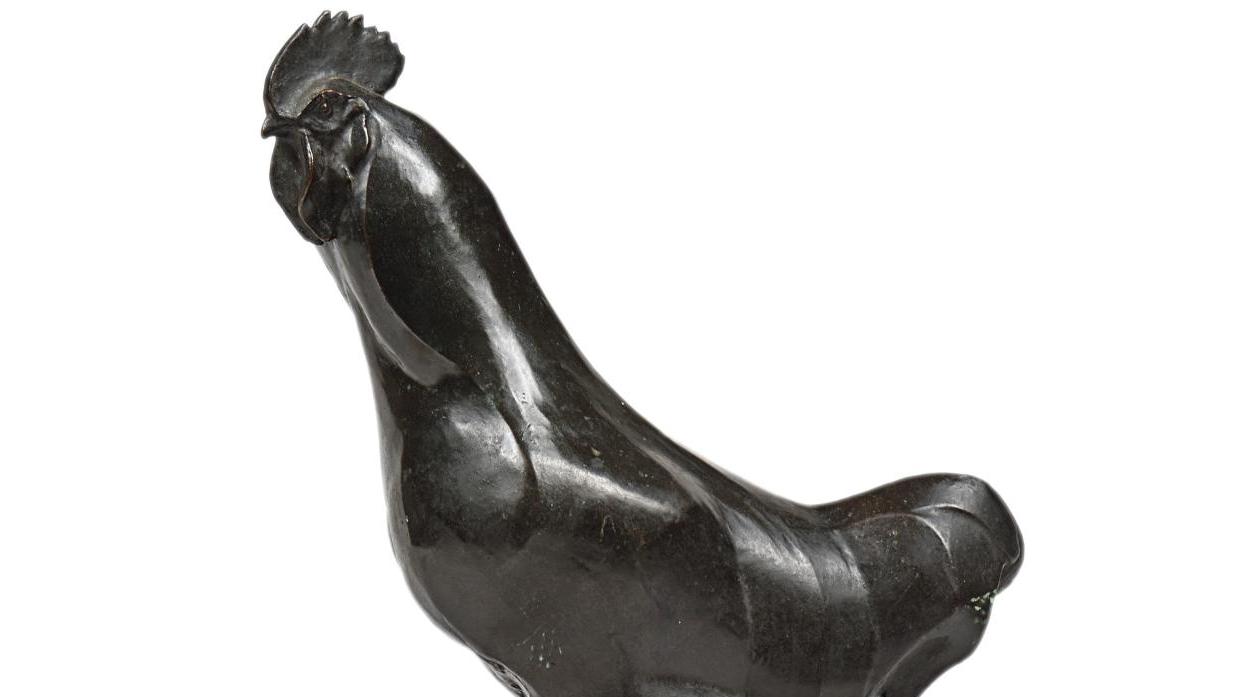 Charles Artus (1897-1978), Le Coq, bronze à la cire perdue, patiné, portant le cachet... Coq, condor et taureau : Artus et  Guayasamín