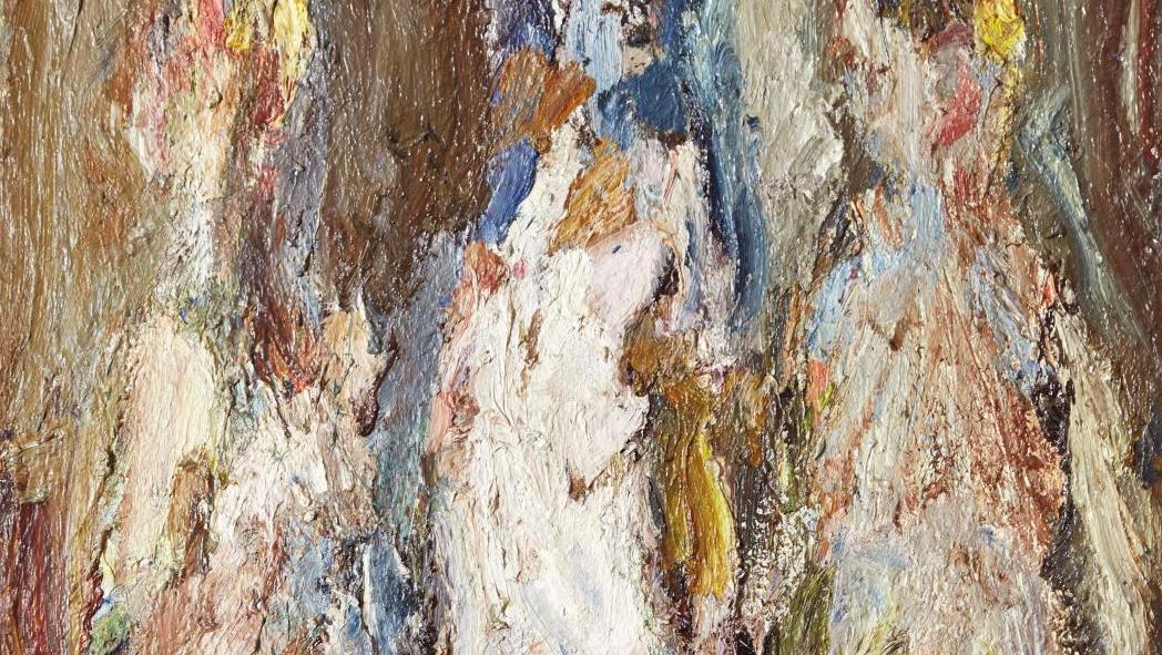 Eugène Leroy (1910-2000), Trois nus, 1960, huile sur toile, non signée, deux étiquettes... L’esprit et la matière avec Eugène Leroy