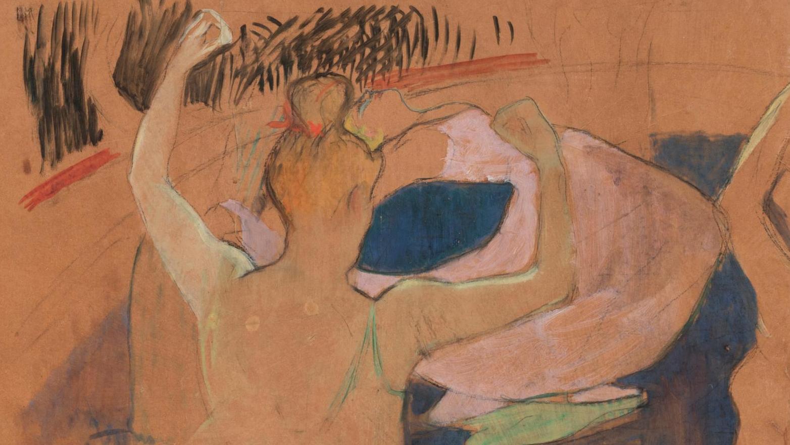 Henri de Toulouse-Lautrec (1864-1901), La Loïe Fuller sur la piste, vers 1893, huile... La Loïe Fuller, le spectacle de la vie vu par Toulouse-Lautrec