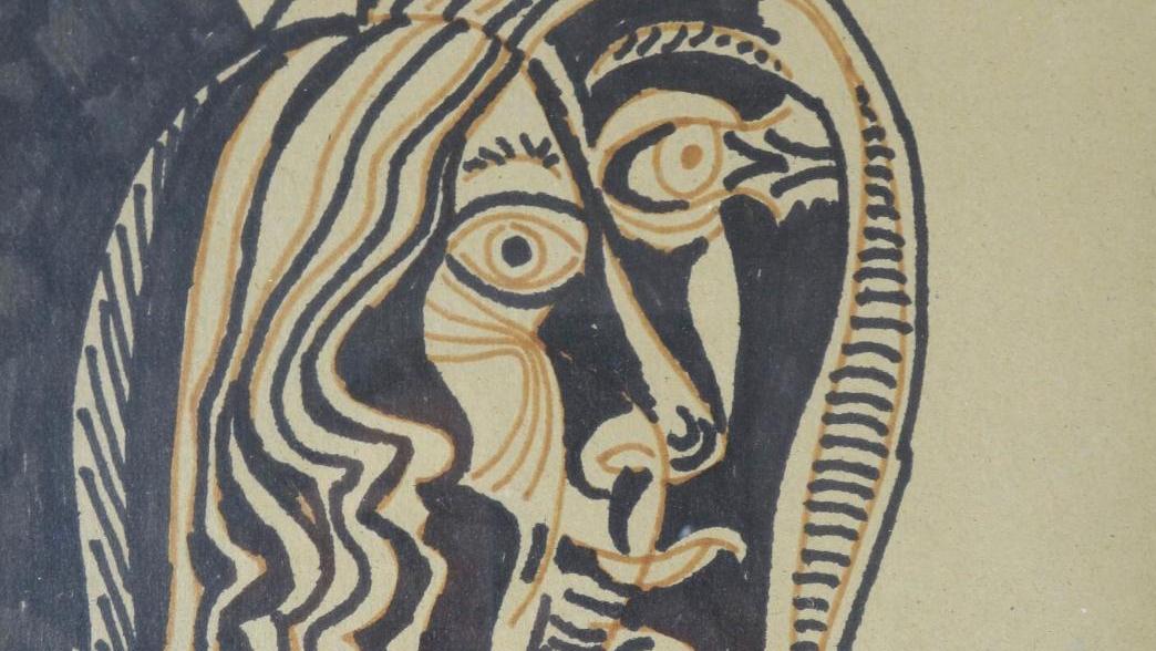 Pablo Picasso (1881-1973), Tête de femme, 1970, dessin double face au crayon feutre... Le portrait féminin selon Picasso