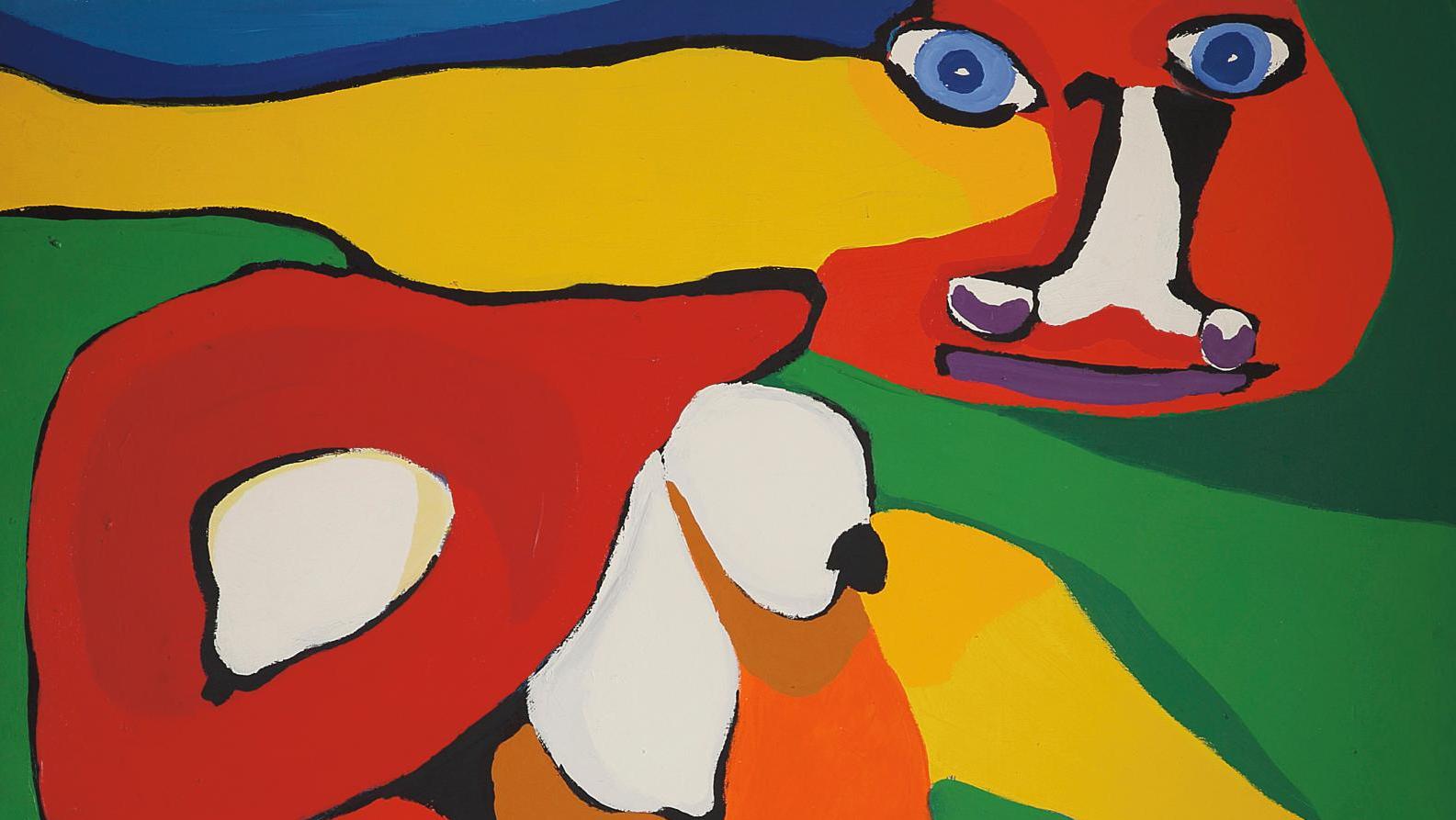 Karel Appel (1925-2006), City-Cow, 1973, acrylique sur toile, 130 x 130 cm. Adjugé :... Les couleurs indomptables de Karel Appel