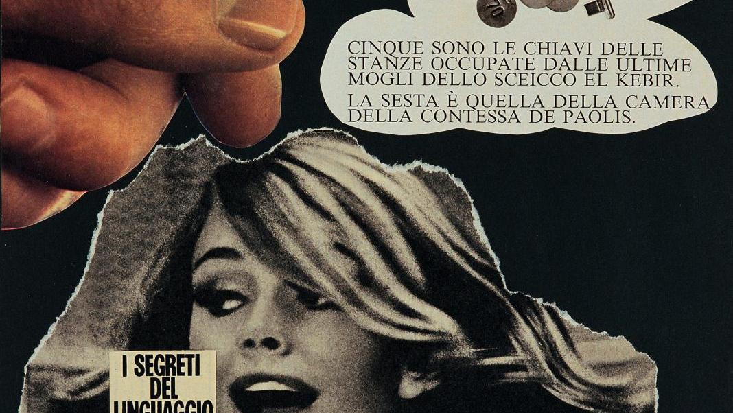 Lucia Marcucci, I segreti del linguaggio, 1970, collage sur carton, 50 x 35 cm. ©... Vita Nuova. Nouveaux enjeux de l’art en Italie, 1960-1975
