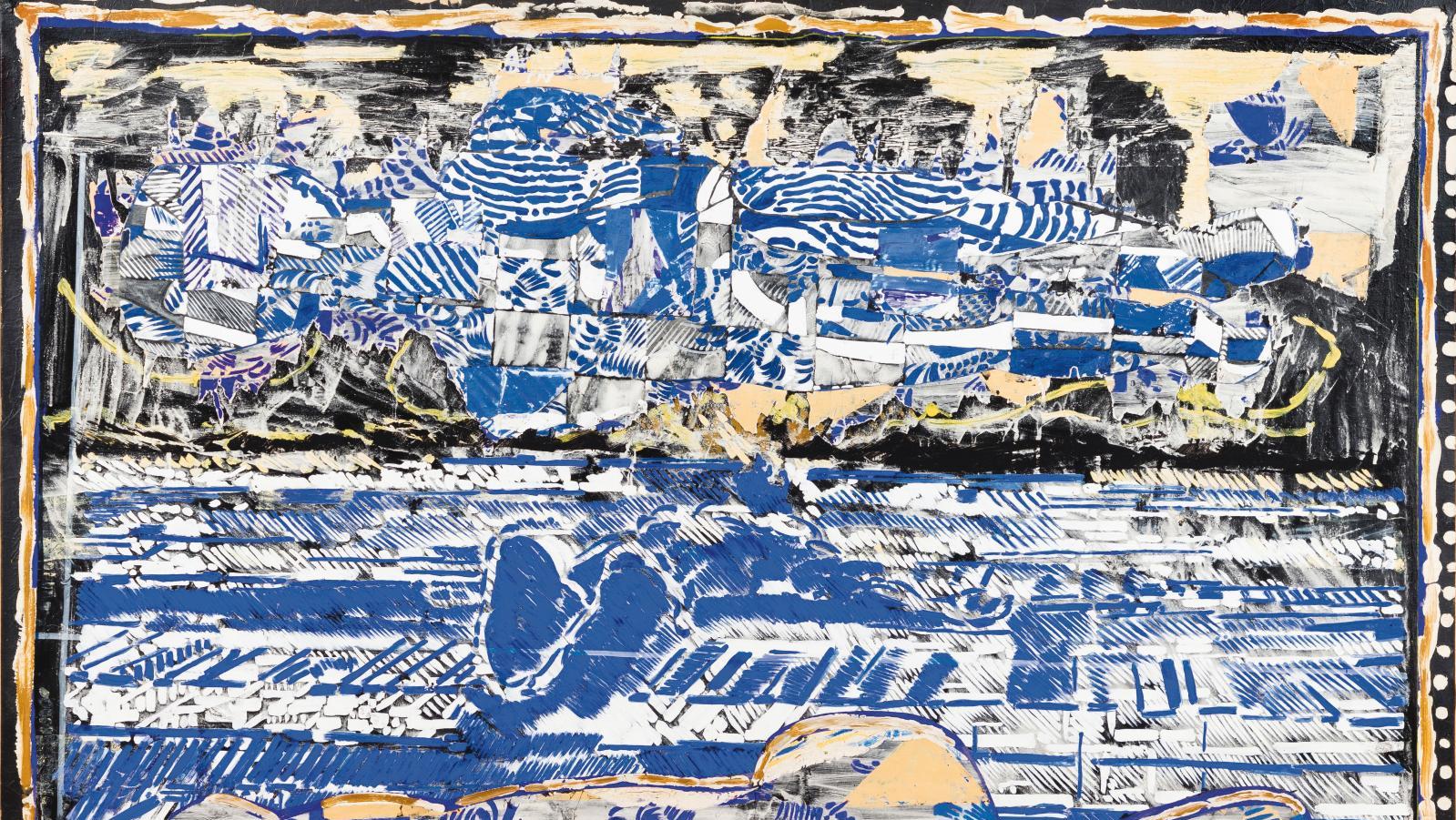 François Rouan (né en 1943), Constellation, 1988, peinture à la cire sur papier marouflé... Succession Roland Rappaport