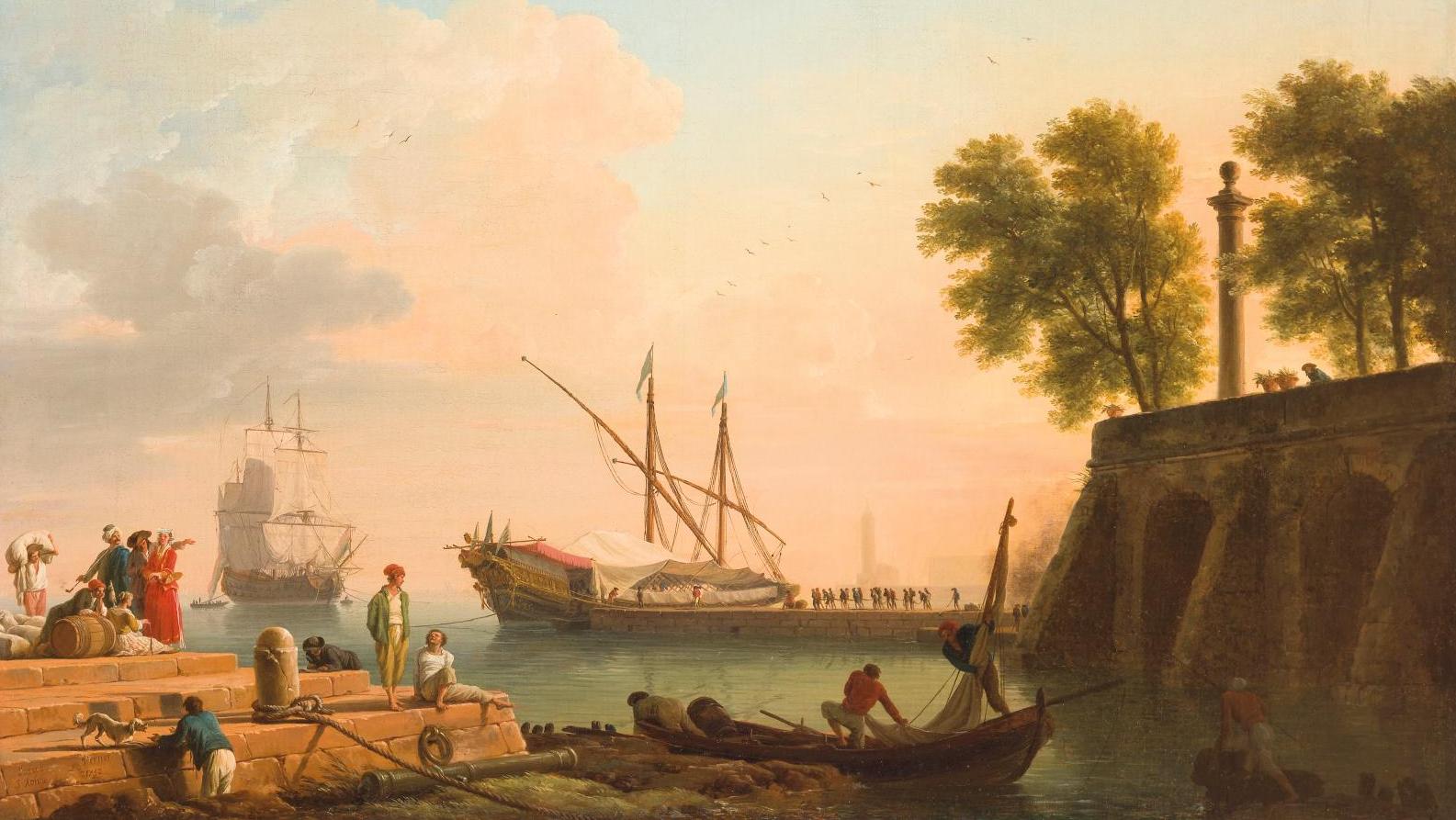 Claude Joseph Vernet (1714-1789), Vue des galères de Naples, 1750, huile sur toile,... Naples retrouvée par Joseph Vernet