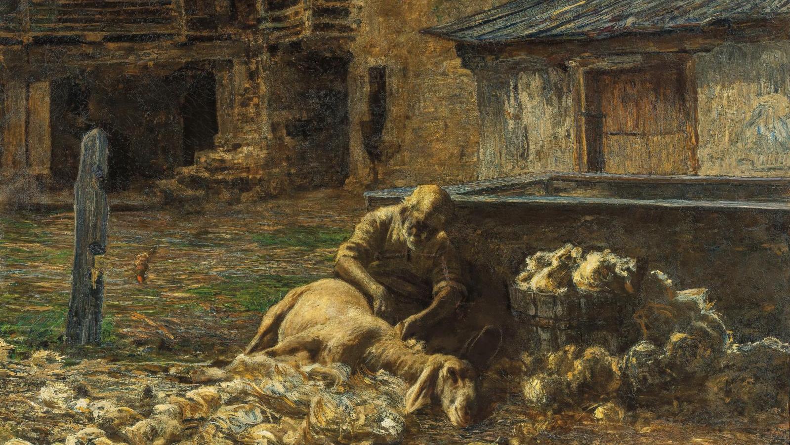 Giovanni Segantini (1858-1899), Le Revenu du berger, 1886, huile sur toile de lin,... Segantini à Savognin 
