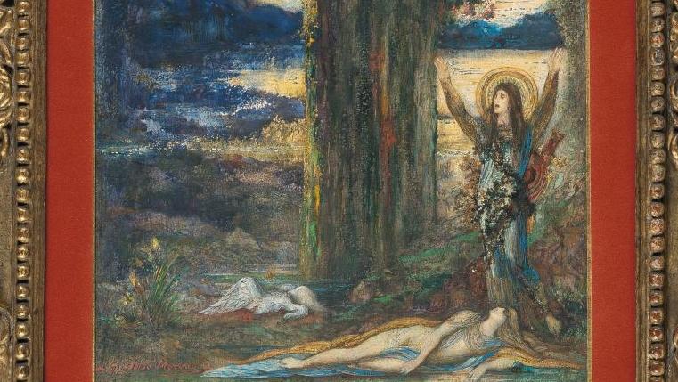 Gustave Moreau (1826-1898), La Douleur d’Orphée, vers 1887, aquarelle et gouache... Orphée et les symbolistes