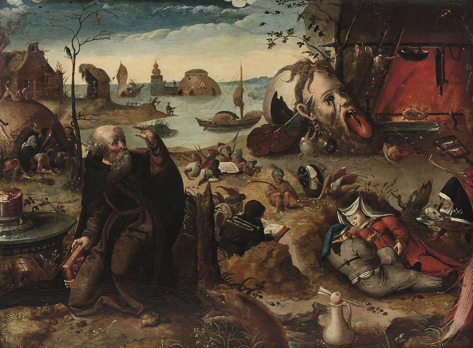 Les tableaux anciens se distinguaient avec La Tentation de saint Antoine (41,8 x 57,8 cm), panneau non daté mais attribué au groupe Mandyn
