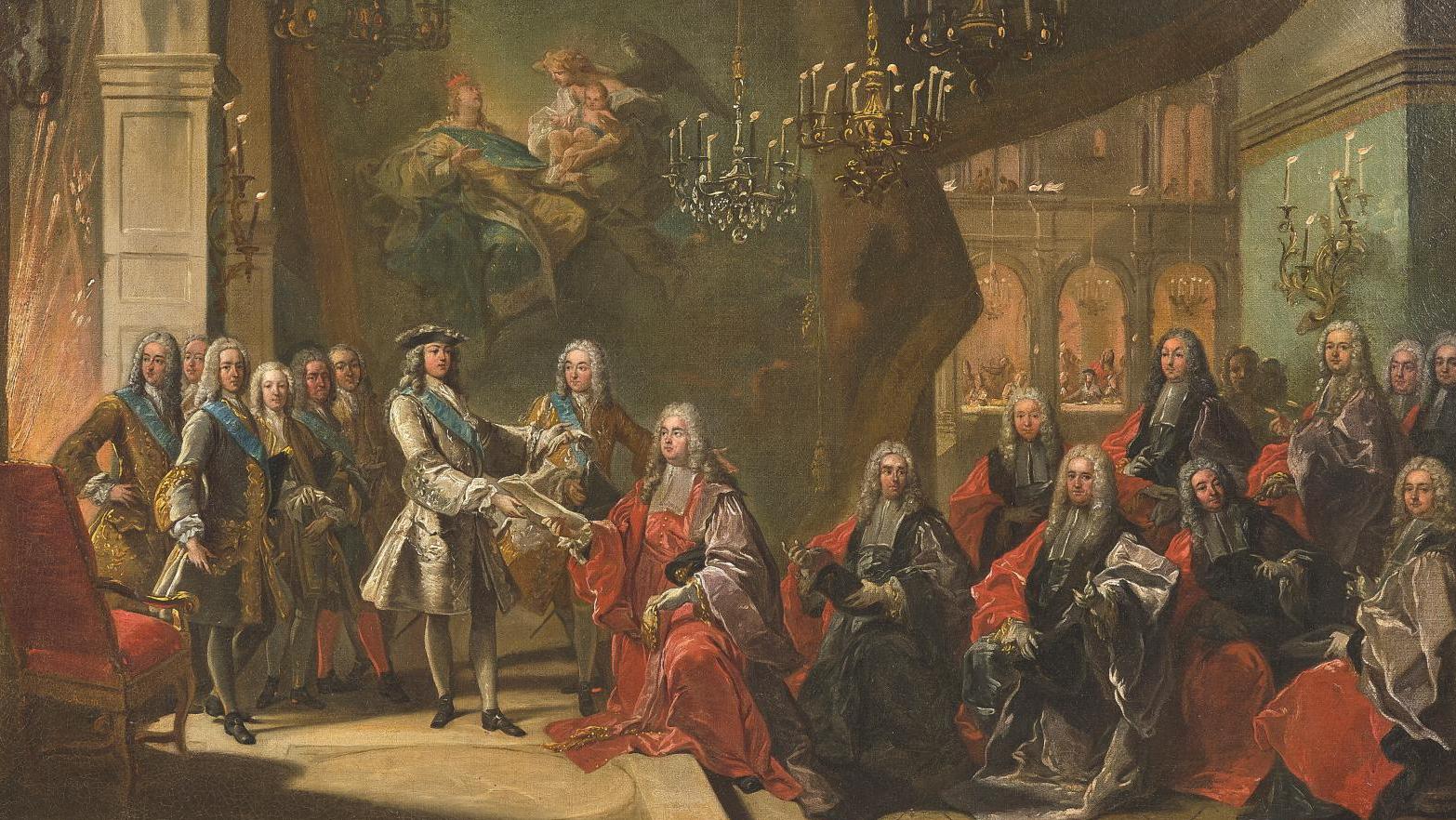 Jean-Baptiste Van Loo (1684-1745), Louis XV Receiving the Aldermen of Paris on the... A Royal Reception by Jean-Baptiste Van Loo