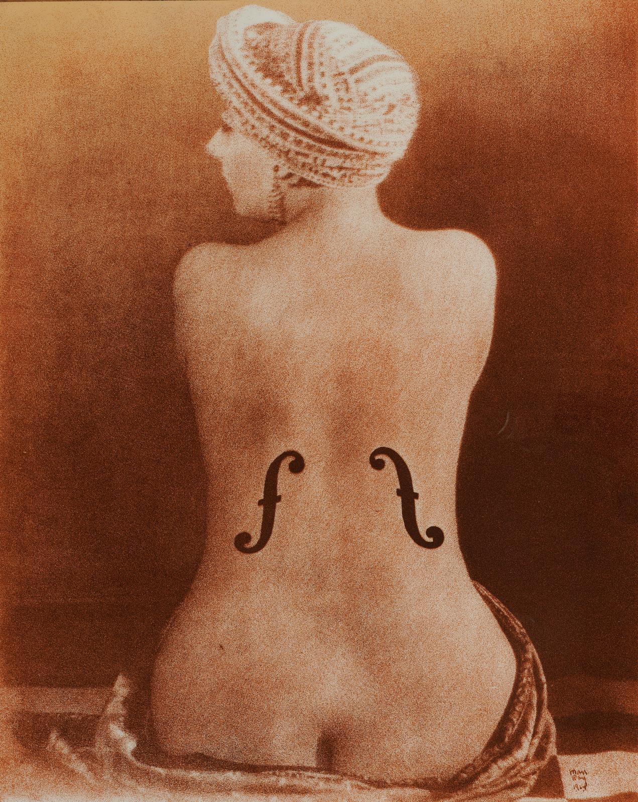Man Ray, Le violon d'Ingres, 1924, unique triptych, c. 1970, three silkscreens on plastic, one in black and white, one in blue and one in 