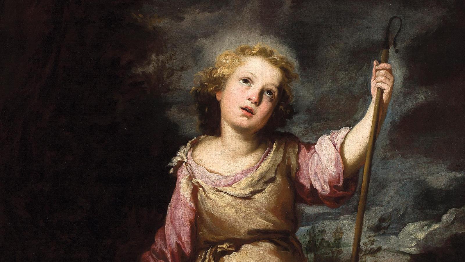 Bartolomé Esteban Murillo (1617-1682), The Infant Christ as the Good Shepherd, oil... A Murillo Painting Hiding in France Since 1764