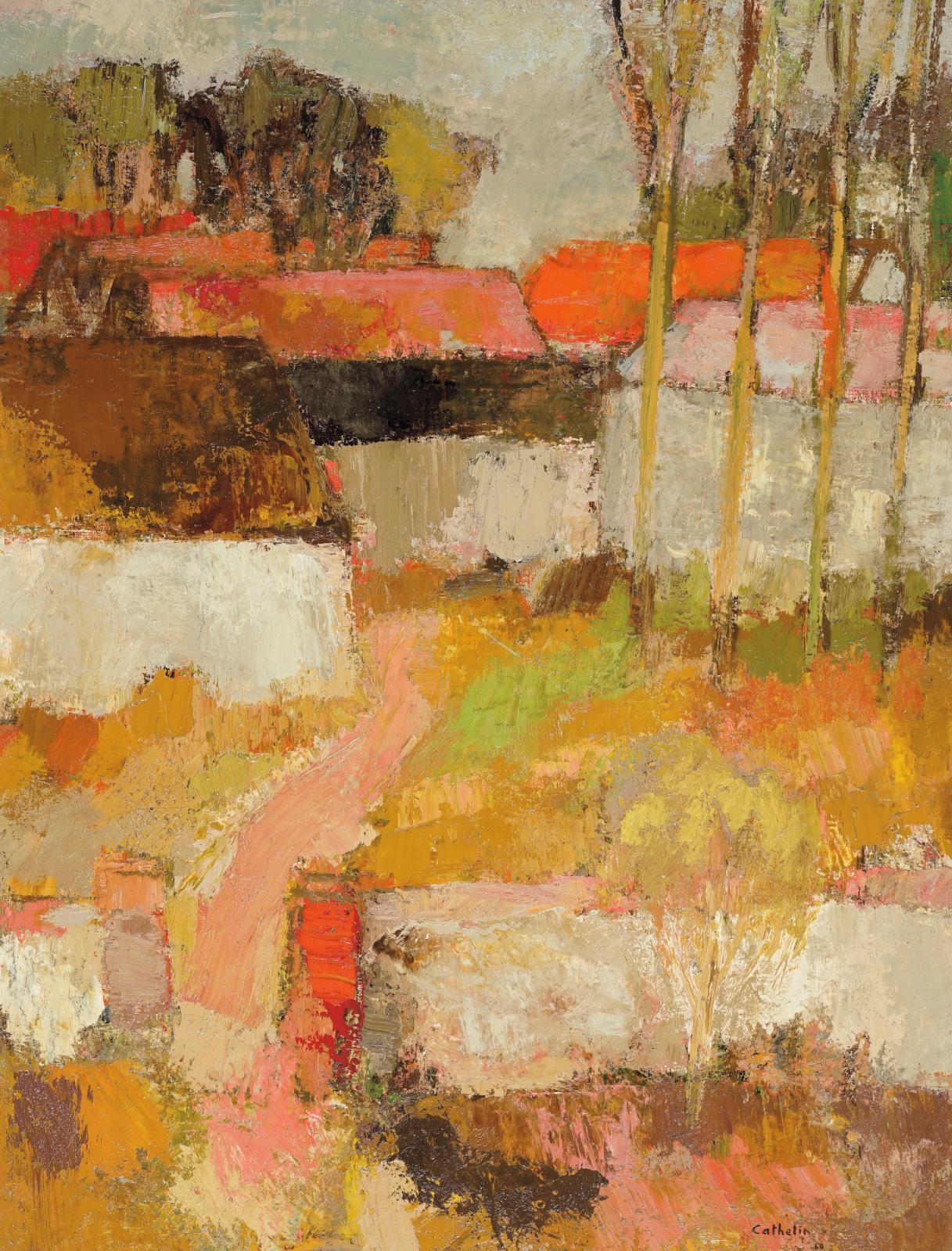 Bernard Cathelin (1919-2004), L’Enclos, 1960, huile sur toile, 116 x 89 cm (détail). Estimation : 5 000/8 000 € 