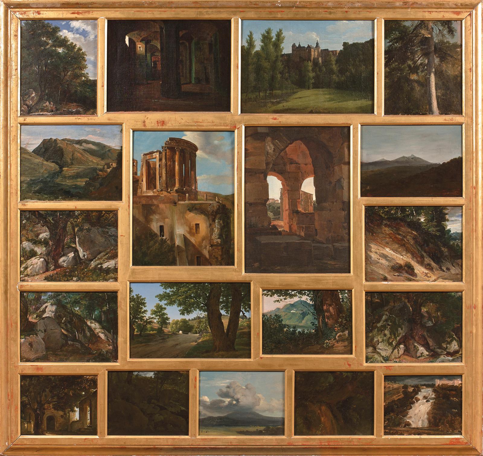 Vingt-quatre vues, majoritairement d’Italie, par Auguste Jean-Baptiste Vinchon ; une par Vincent-Edme Ricois (1795-1881) Vue d’un château,
