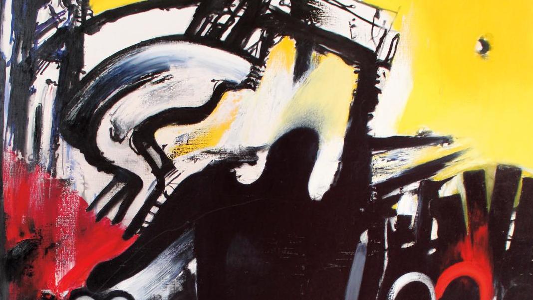 John Christoforou (1921-2014), Apocalypse, huile sur toile titrée et datée 2003,... Christoforou, peintre de l’insondable