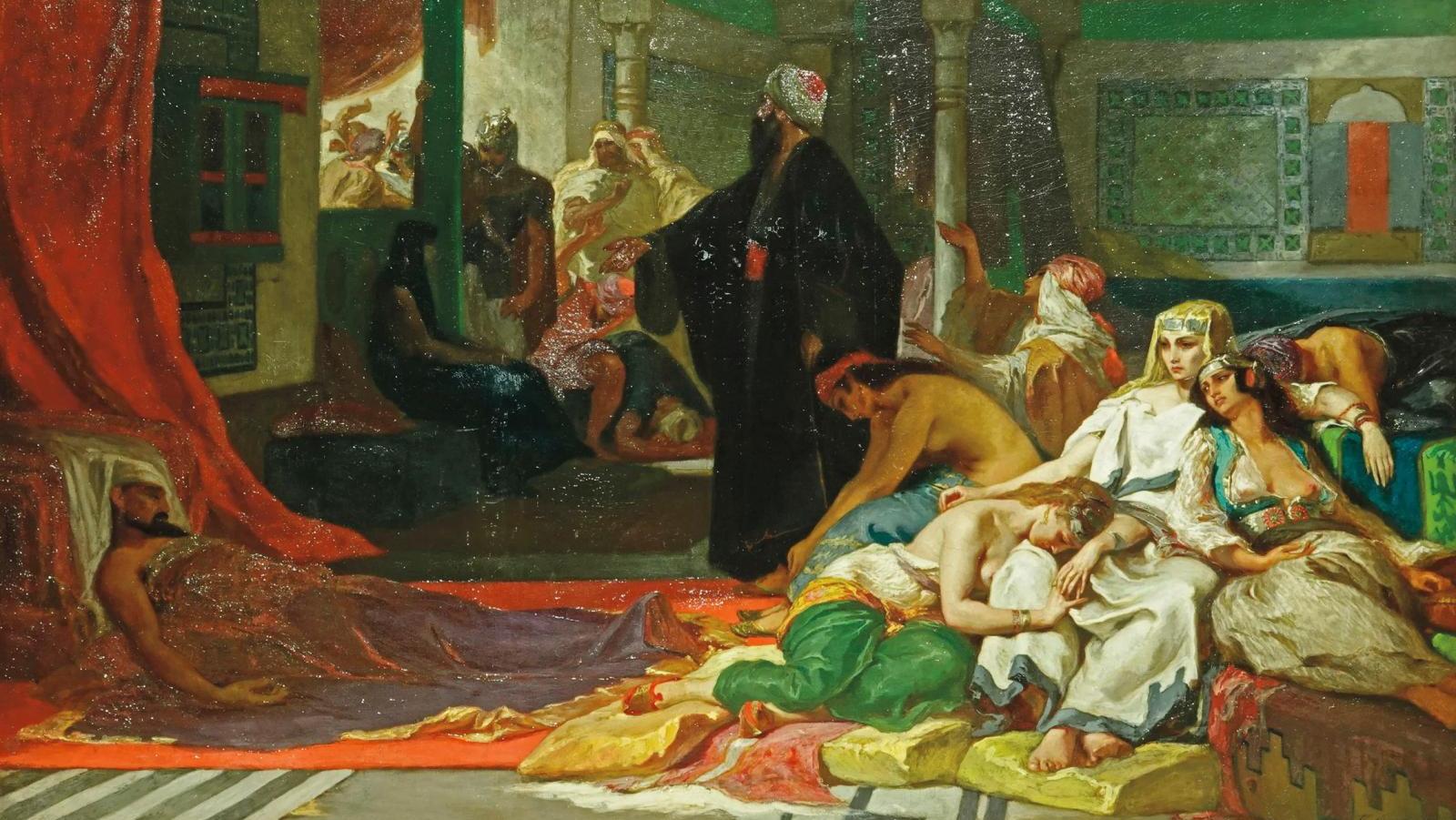Fernand Cormon (1845-1924), La Mort du prophète, 1867, huile sur toile signée, 116 x 180 cm.... Tragique romantisme de Fernand Cormon 
