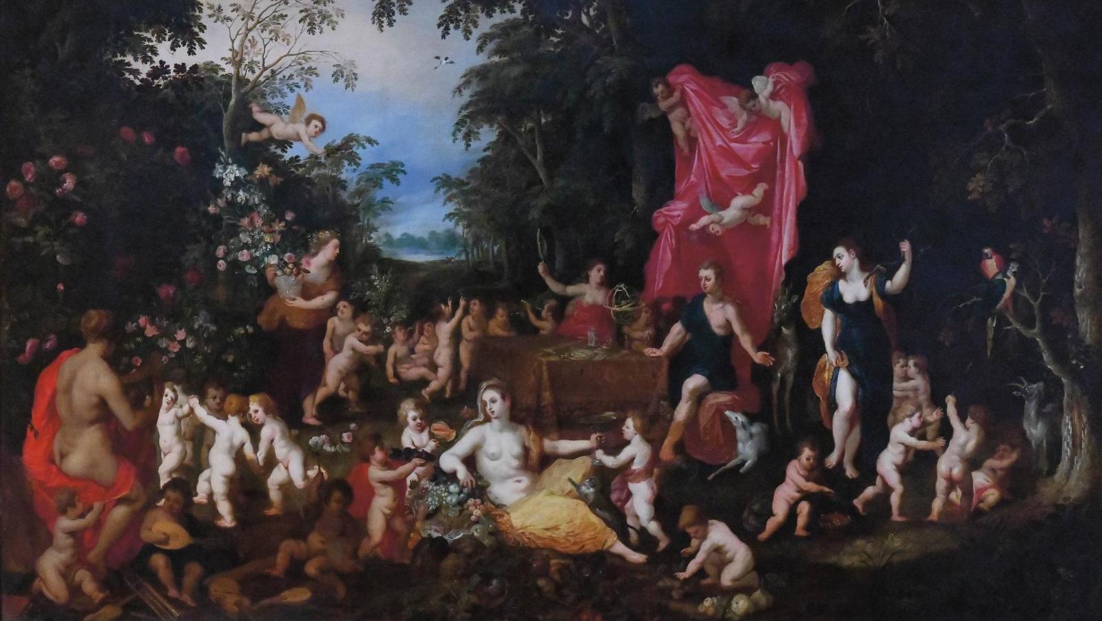 Jan Bruegel le Jeune (1601-1678) et Hendrick Van Balen (1575-1632), L’Allégorie des... Luxe, calme et volupté dans les Flandres