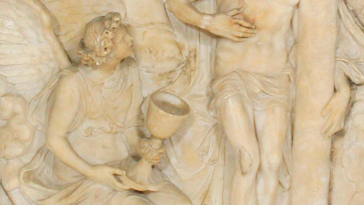 Attribué à Jacques du Broeucq (1505-1584), Christ rédempteur appuyé sur la Croix... La redécouverte d’une sculpture d’un grand maître de la Renaissance