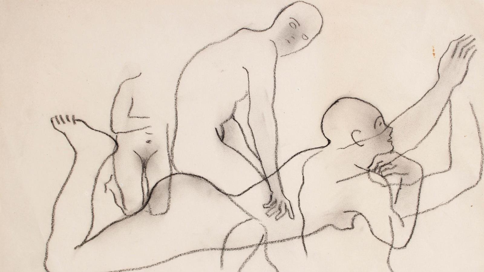 Francis Picabia (1879-1953), Sans titre, transparence, vers 1929, fusain signé en... Francis Picabia, en toutes transparences
