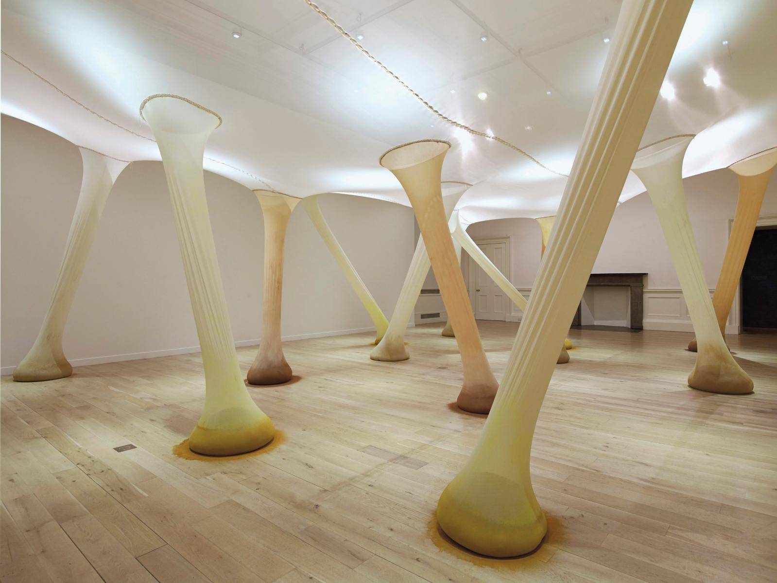 Ernesto Neto (b. 1964), It Happens When The Body Is Anatomy Of Time, 2000, lycra tulle, cloves, cumin and turmeric, variable dimensions.Vi