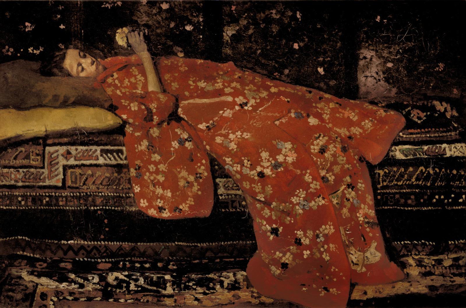 George Hendrik Breitner (1857-1923), Le Kimono rouge, 1893, huile sur toile, Amsterdam, Stedelijk Museum.