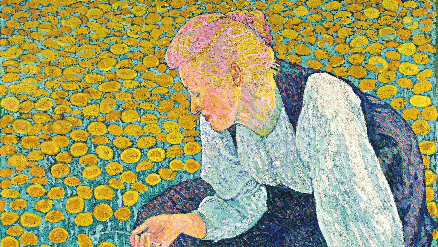 Cuno Amiet, Mère et enfant dans une prairie couverte de fleurs, 1506, huile sur toile,99,5... Cuno Amiet : la consécration !