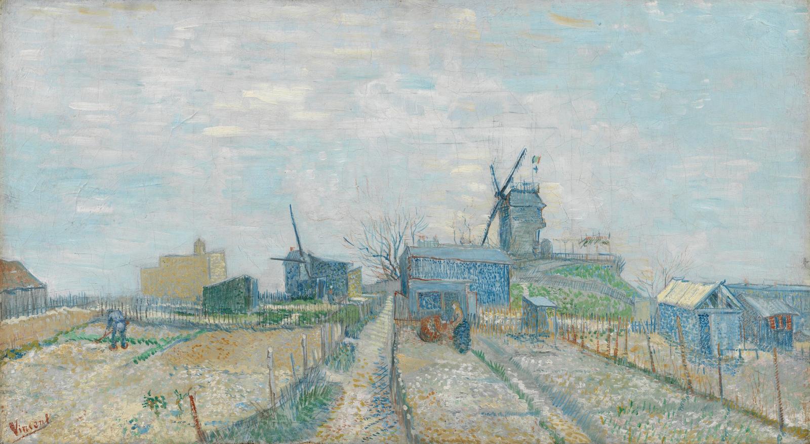 Vincent Van Gogh (1853-1890), Jardins potagers et moulins à Montmartre, 1887, huile sur toile, Amsterdam. 