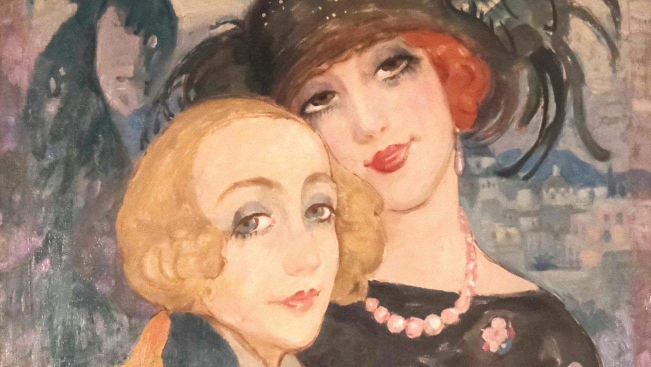 Gerda Wegener (1885-1940), Les Deux Amies, Capri, huile sur toile signée, 65 x 54 cm.... Deux amies de Gerda Wegener 