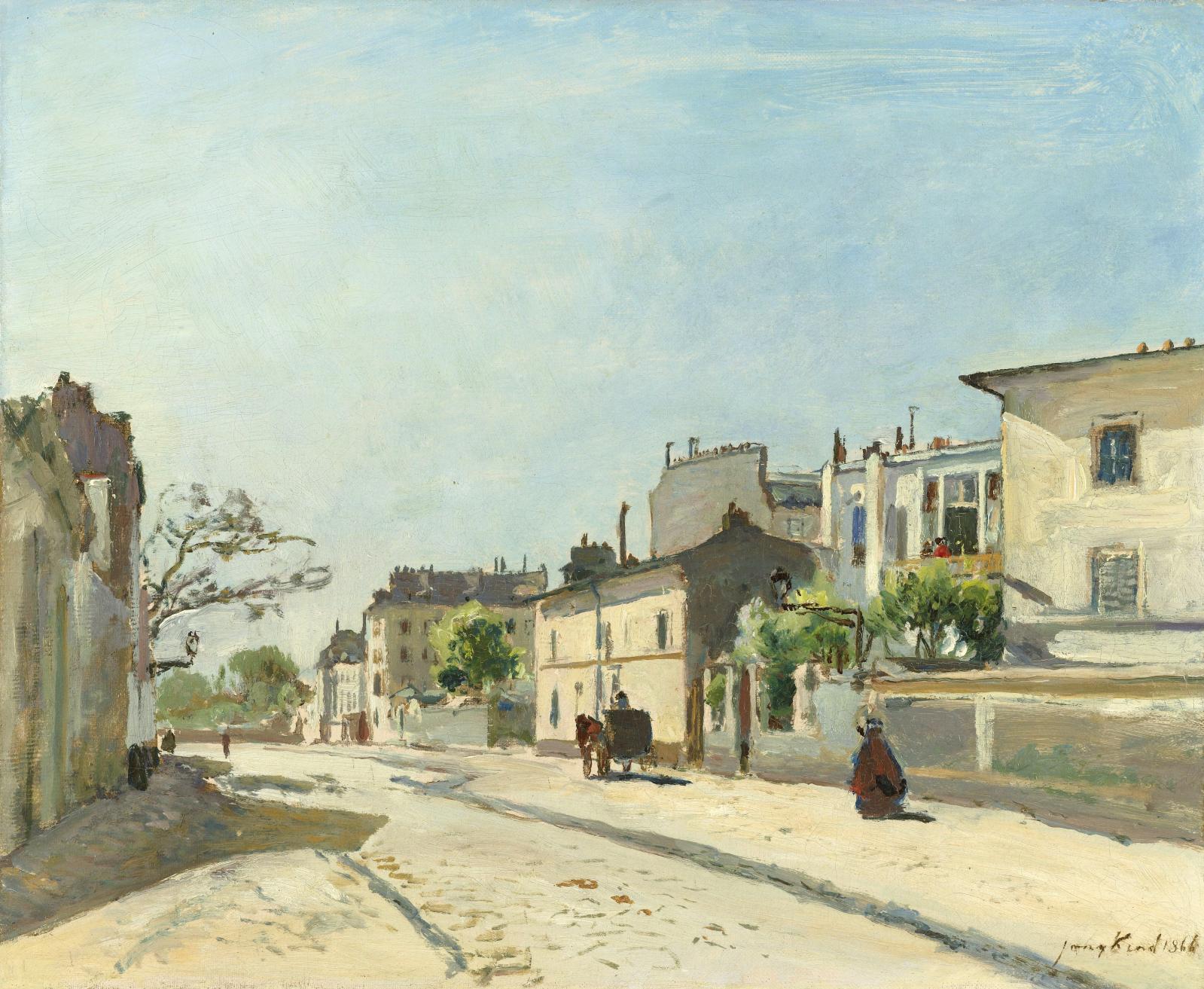 Johan Barthold Jongkind (1819-1891), Rue Notre-Dame, Paris, 1866, huile sur toile (détail). 