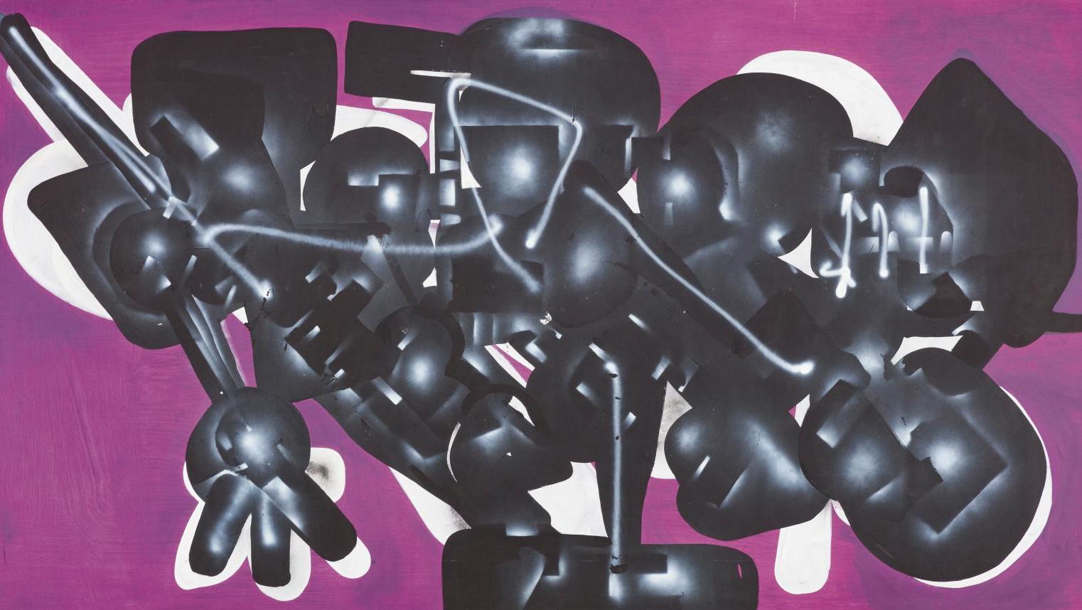 Ladislas Kijno (1921-2012), Composition, vers 1978-1980, acrylique et glycéro-spray... Kijno passe au grand format