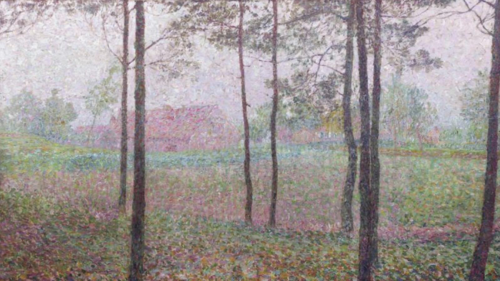 Léon De Smet (1881-1966), Paysage aux grands arbres, huile sur toile, 74 x 114 cm.... Léon De Smet, atmosphère rêveuse
