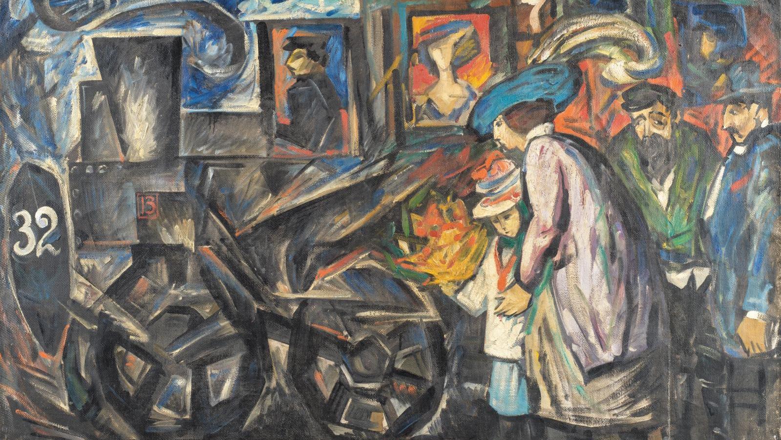 Natalia Gontcharova (1881-1962), La Gare, huile sur toile, vers 1913-1914, 97,5 x 156 cm.... Le choix de Natalia Gontcharova