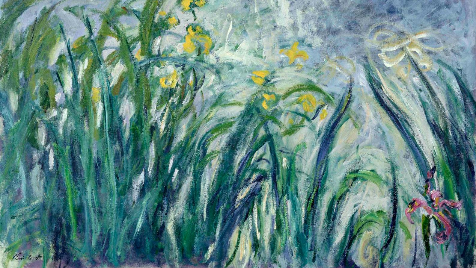 Claude Monet, Yellow and Purple Irises, c. 1924-1925, oil on canvas, 106 x 155 cm/41.7... The Art of Claude Monet Transformed at the Royal Abbey of Fontevraud 