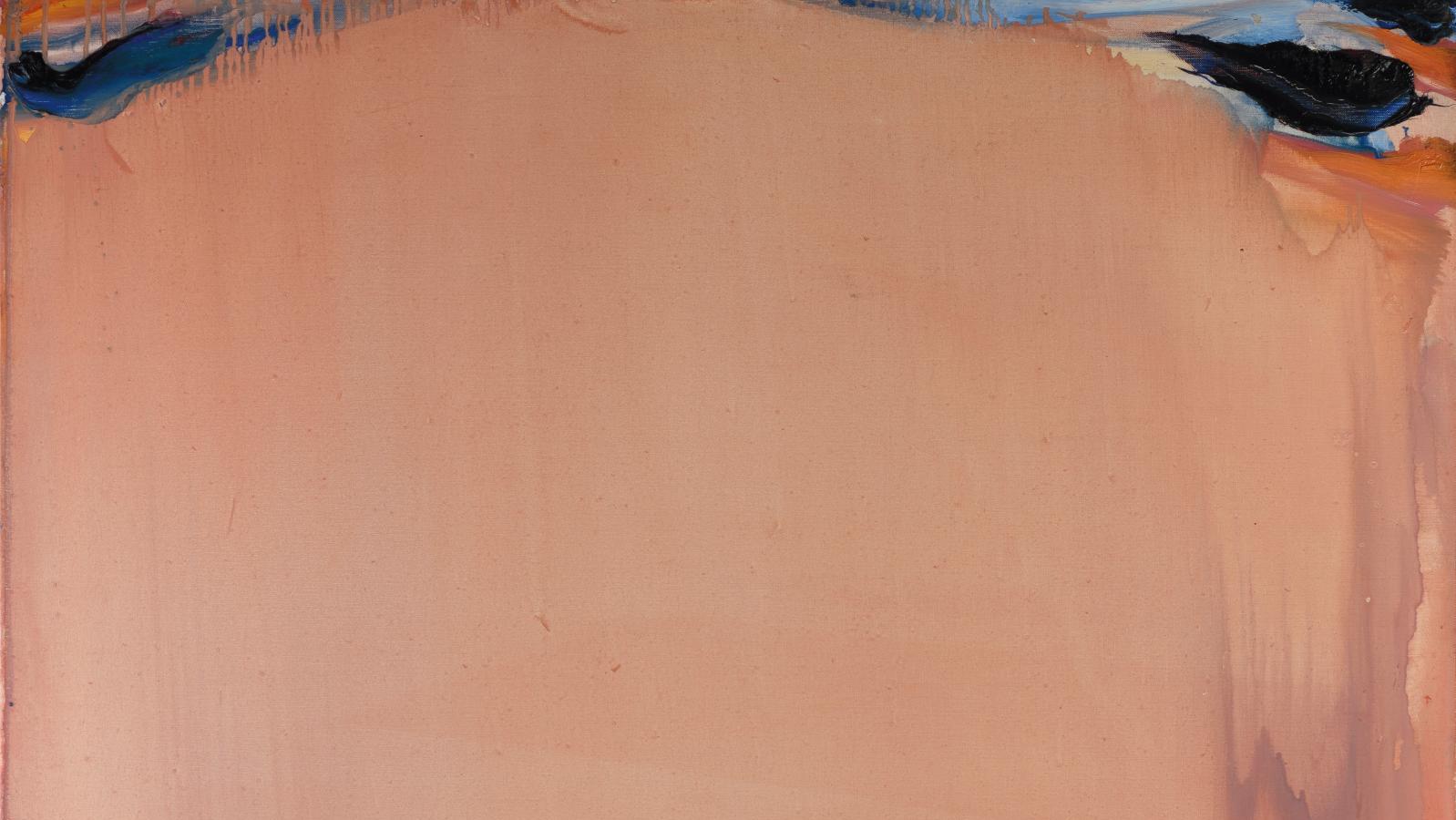Olivier Debré (1920-1999) Ocre rouge de Teotihuacan, huile sur toile, 1997, signée... Olivier Debré aux couleurs du Mexique