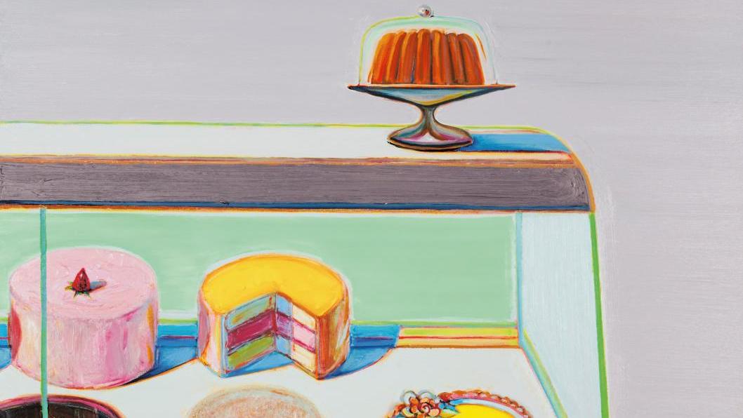 Wayne Thiebaud (1920-2021), Encased Cakes, 2010-2011, huile sur toile, 182,9 x 121,9 cm.... Les œuvres gourmandes de Wayne Thiebaud