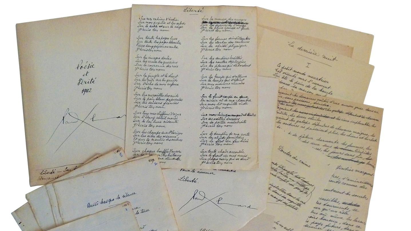 Paul Éluard (1895-1952), manuscrit autographe complet du recueil Poésie et Vérité...  Paul Éluard et René Char chez José Corti