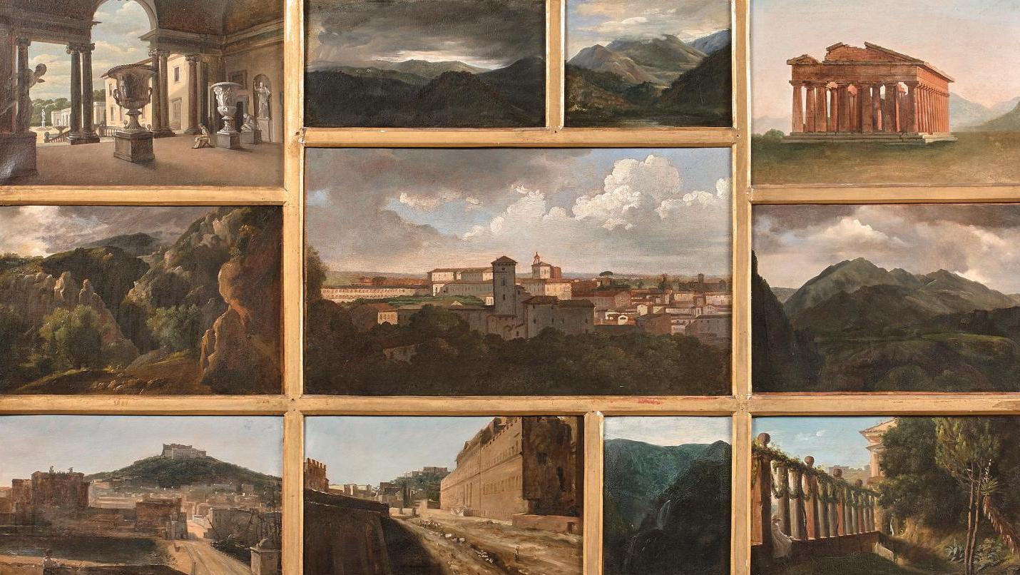 Auguste Jean-Baptiste Vinchon (1787-1855), 24 vues d’Italie de différents formats,... L’inoubliable séjour italien d’Auguste Vinchon
