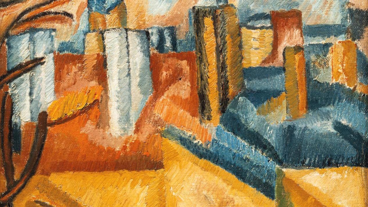 Raoul Dufy (1877-1953), Les Toits vus de la rue Séguier, huile sur toile, 40 x 32 cm.... Dans l’atelier parisien de Raoul Dufy